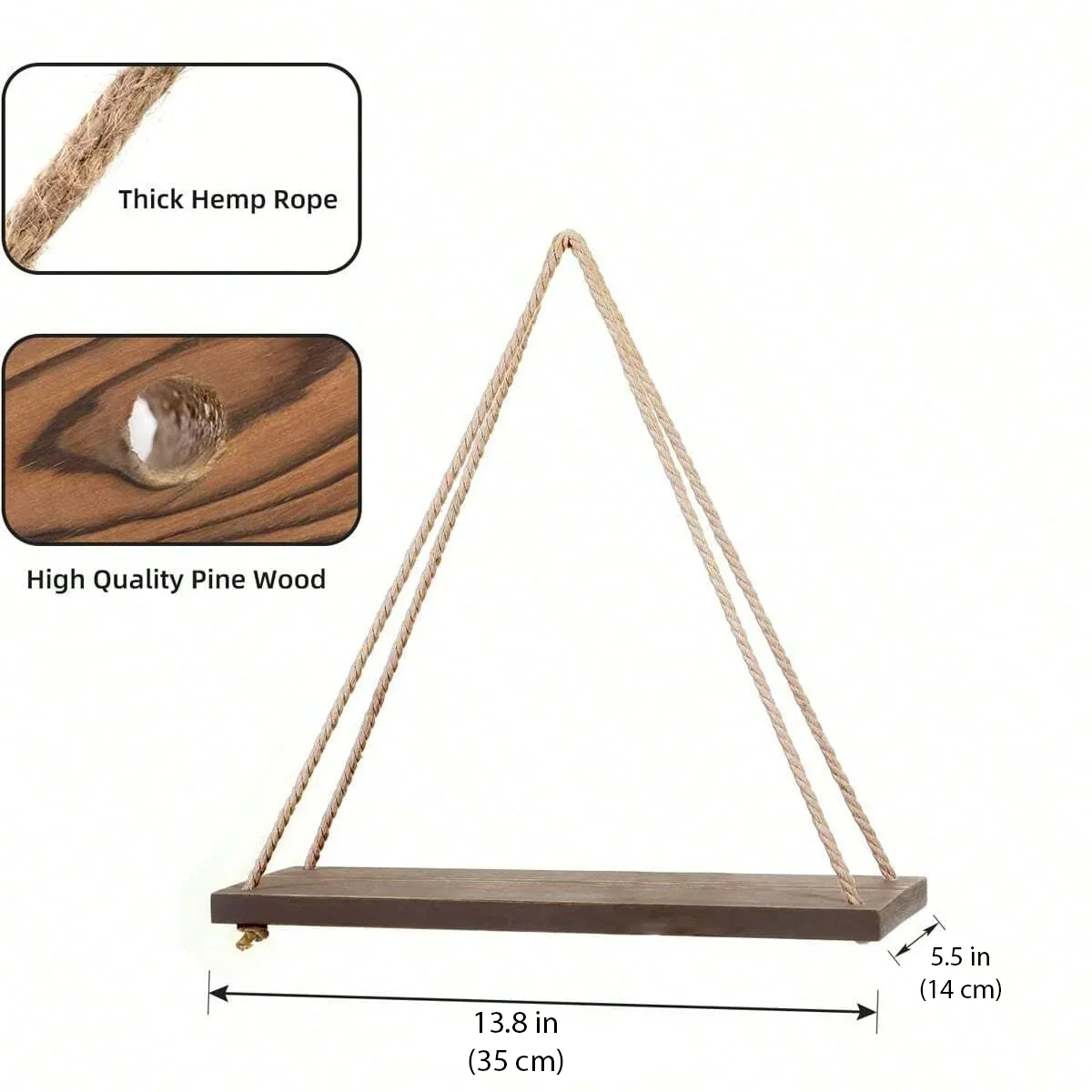 Boho Chic Hanging Wall Shelves