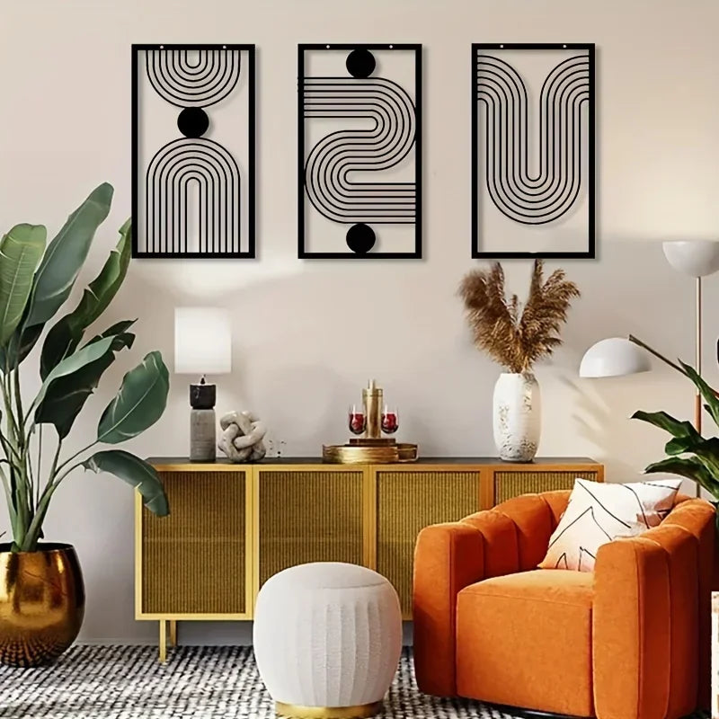 Boho Geometric Trio Wall Art Set