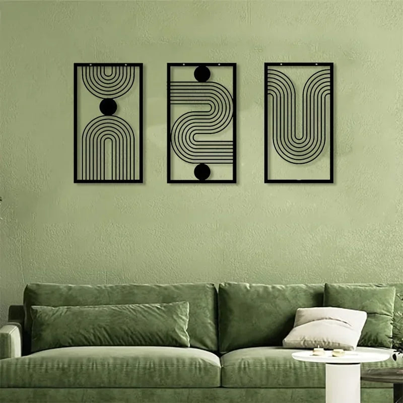Boho Geometric Trio Wall Art Set