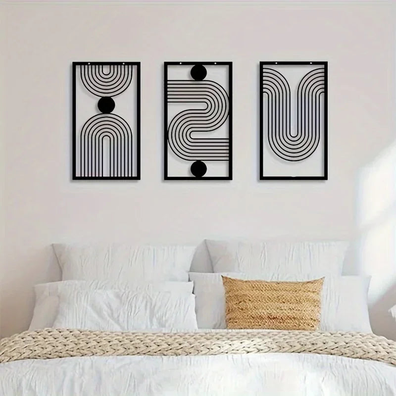 Boho Geometric Trio Wall Art Set