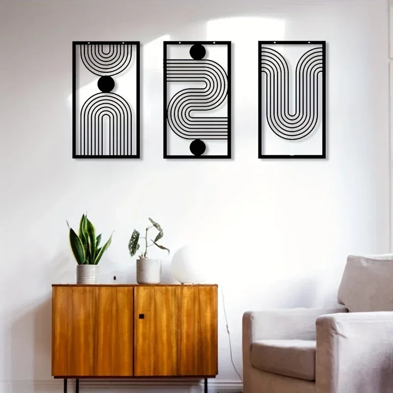 Boho Geometric Trio Wall Art Set