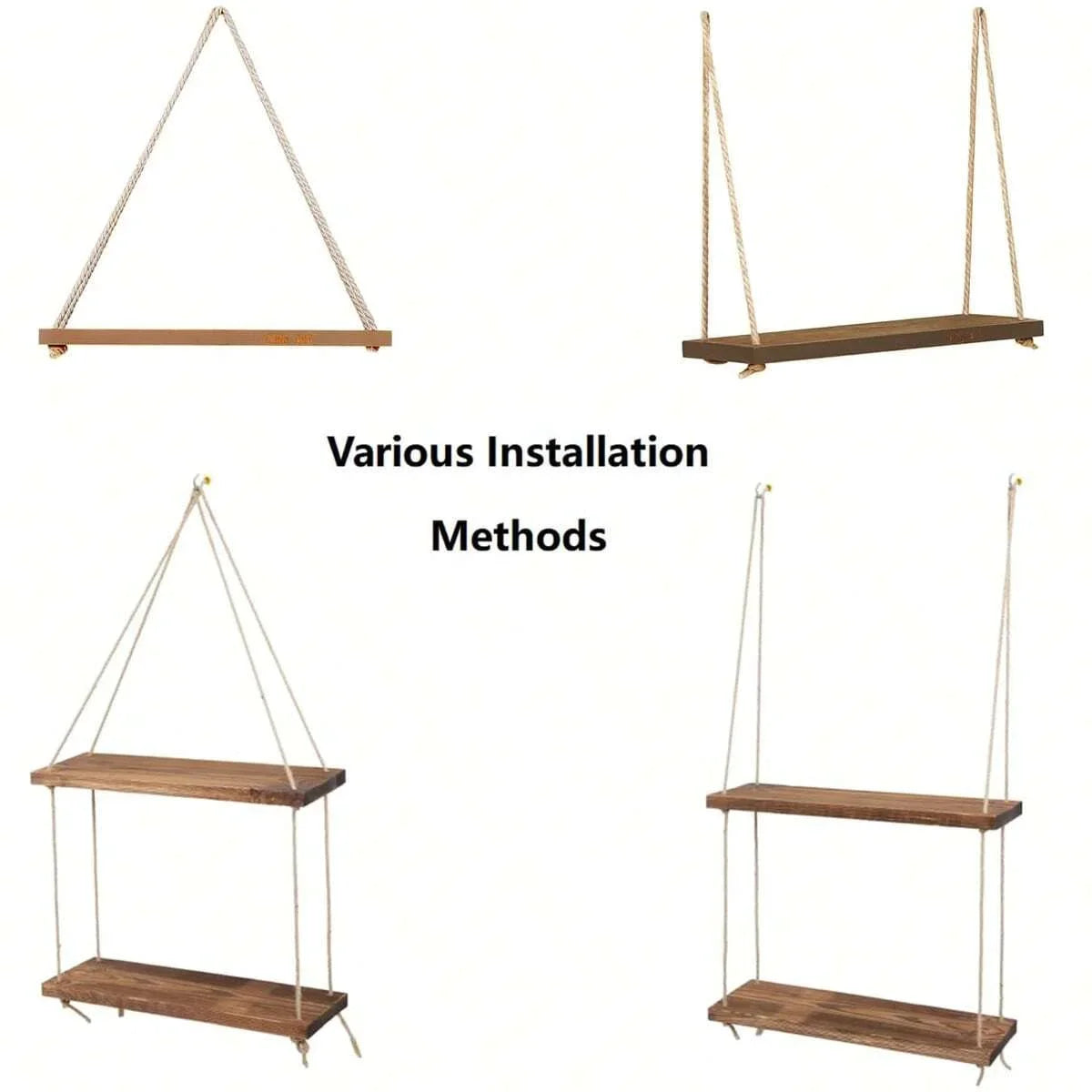 Boho Chic Hanging Wall Shelves