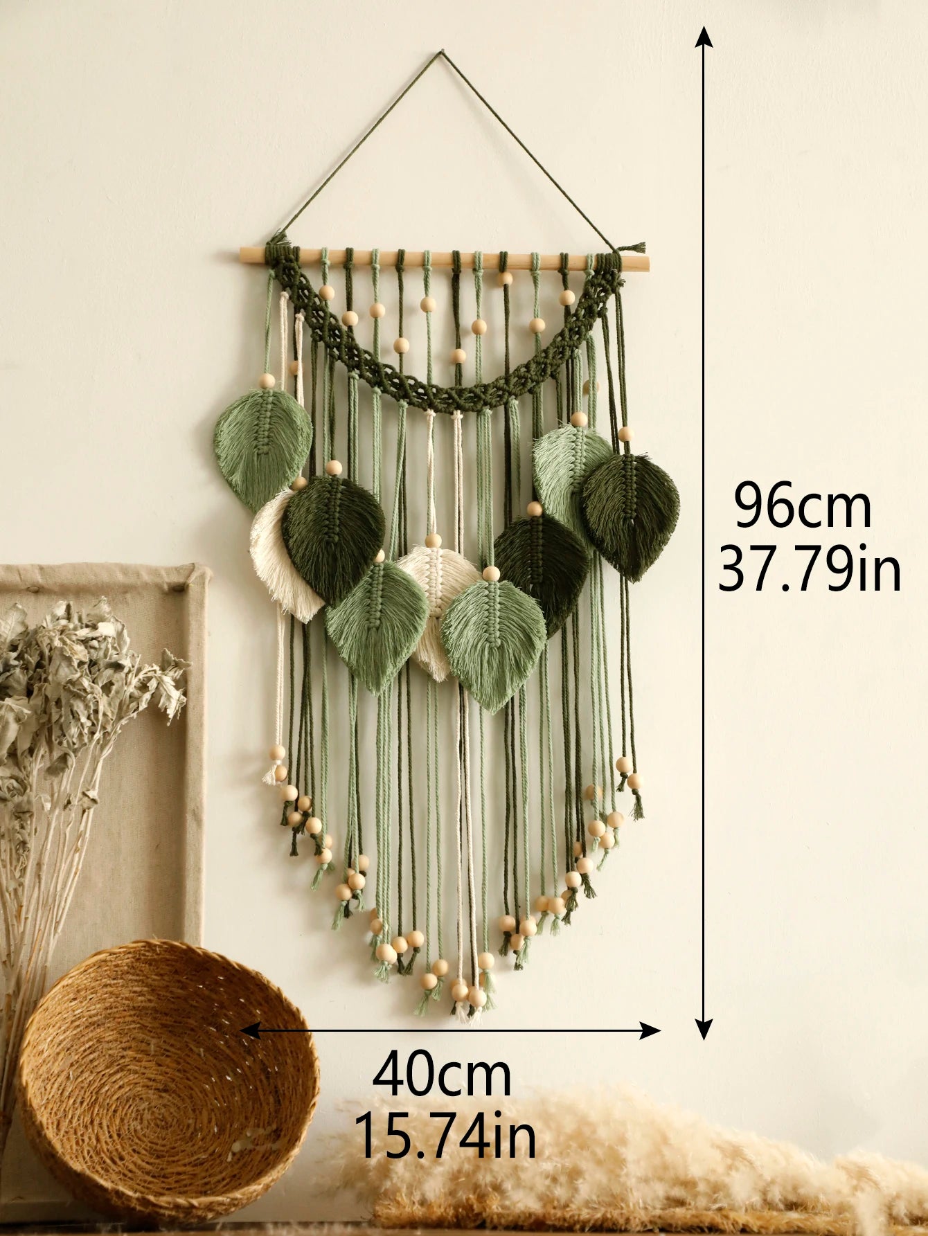 Boho Leaf Macrame Tapestry