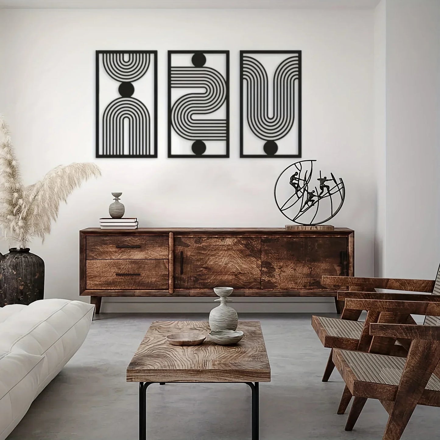 Boho Geometric Trio Wall Art Set