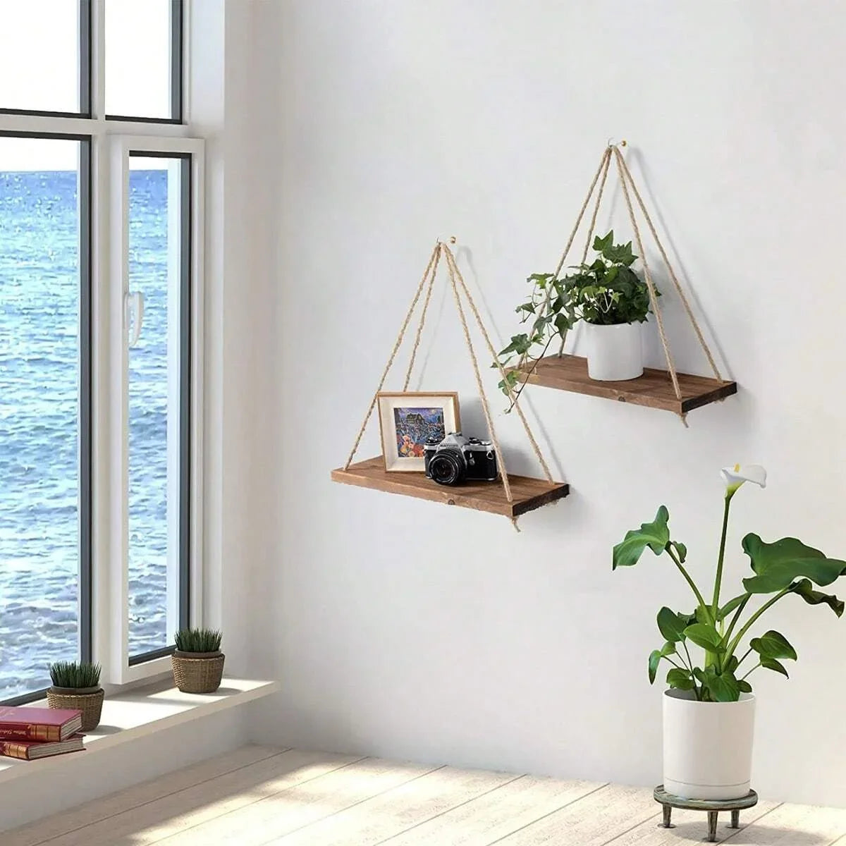 Boho Chic Hanging Wall Shelves