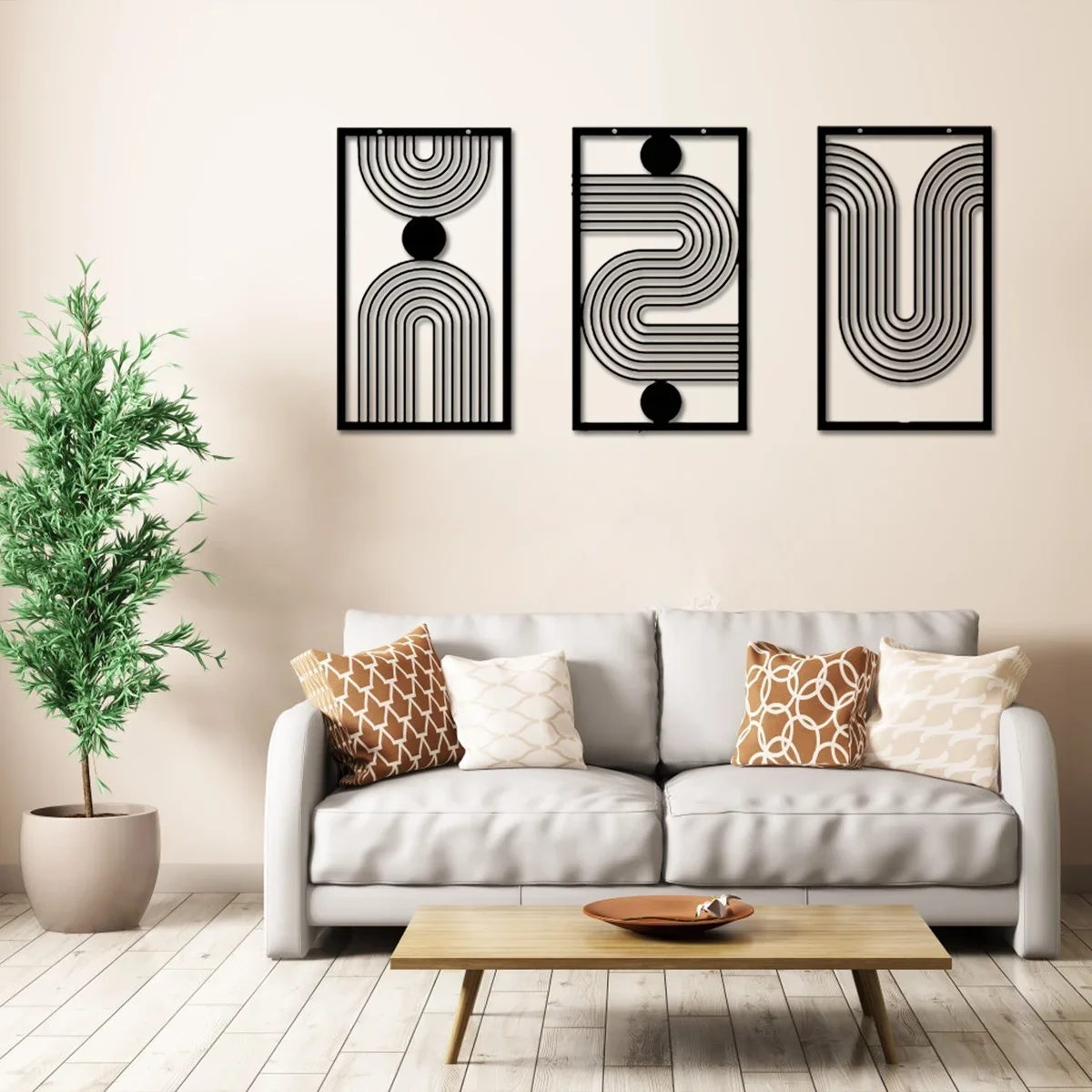 Boho Geometric Trio Wall Art Set