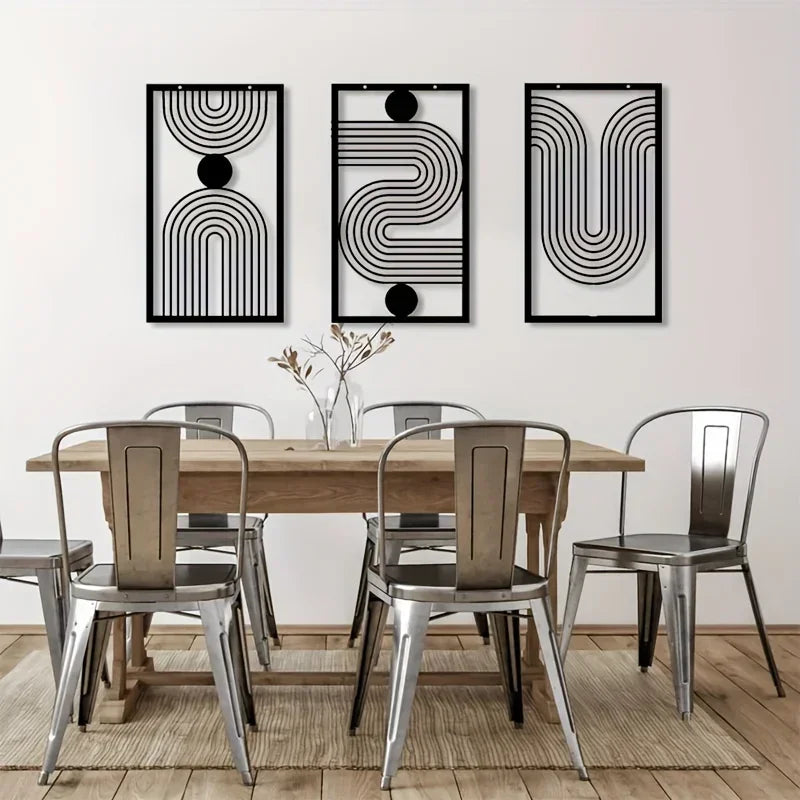 Boho Geometric Trio Wall Art Set