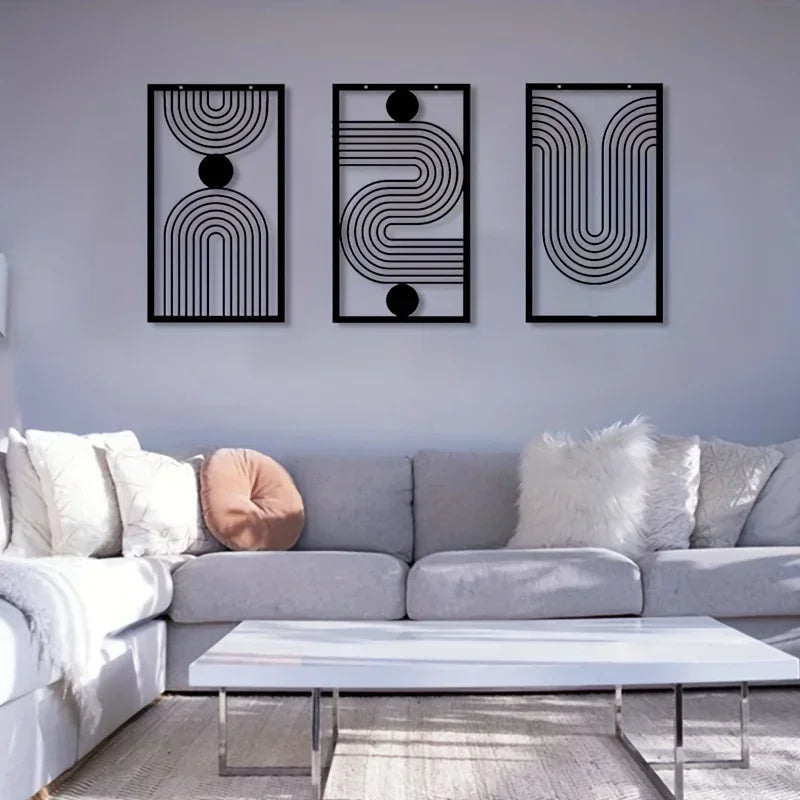 Boho Geometric Trio Wall Art Set