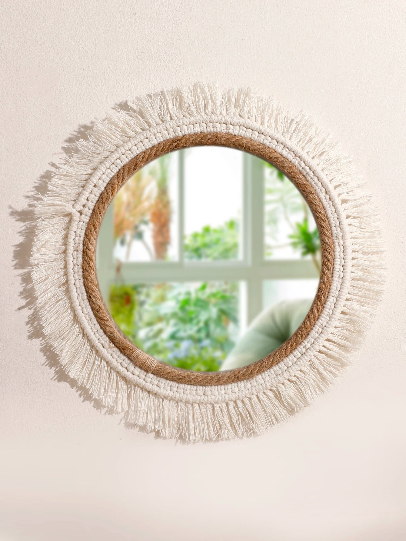 Boho Chic Round Wall Mirror Tapestry