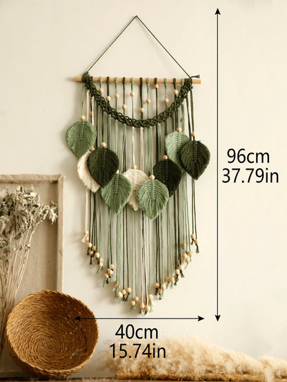 Boho Leaf Macrame Tapestry