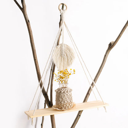 Boho Chic Wooden Floating Shelves